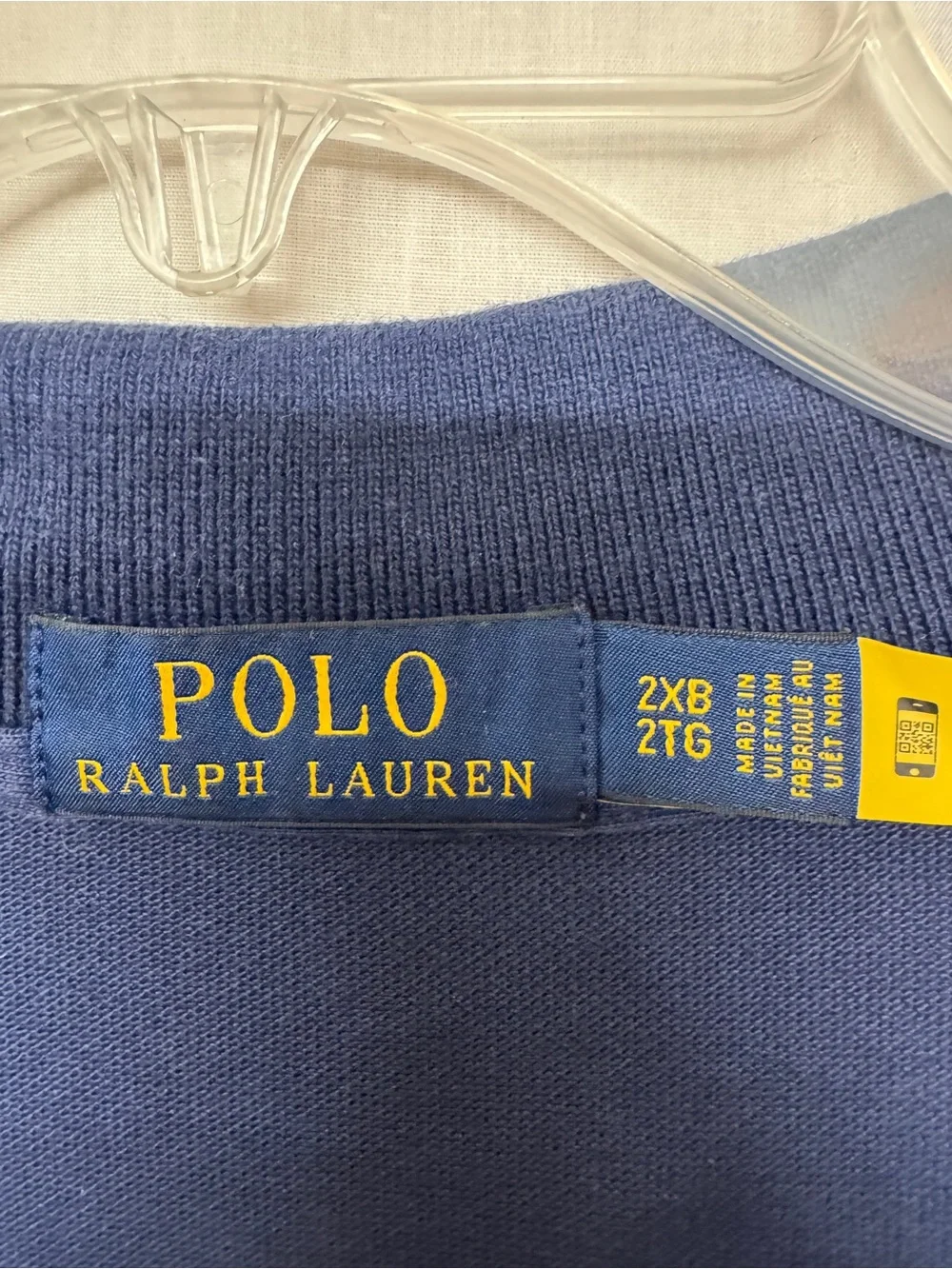 Polo Ralph Lauren Men's 2XB Big & Tall Short Sleeve Polo Navy Striped Trim Red